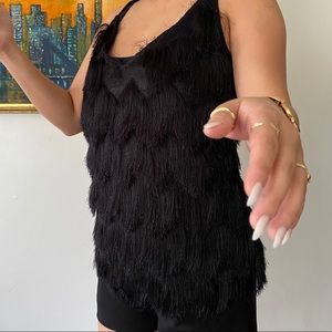 BLACK FRINGE TANK, roaring 20s